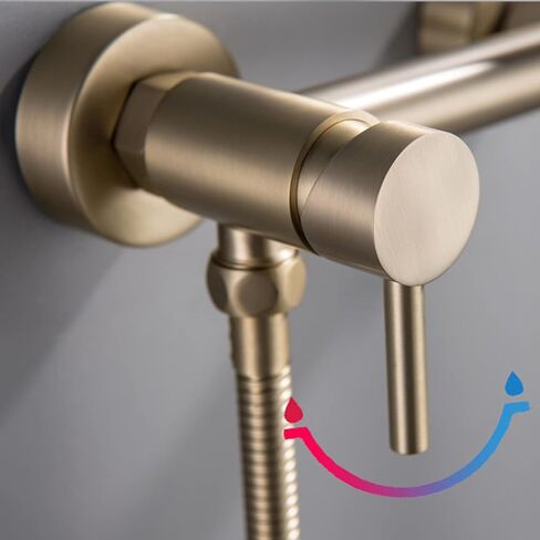 بخاخ النحاس النحاس المحمول باليد براش رشيق حفاضات القماش المحمولة للماء الساخن والبارد portablefaucet غسل الأنثى سهل التثبيت ، رمادي (GRIS) in Kuwait