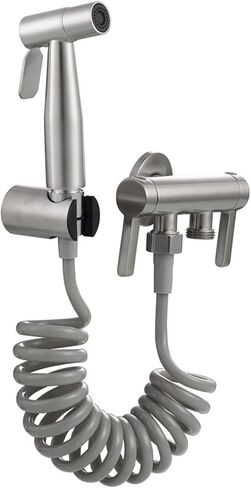 HandheldSprayer Wall Supercharge Cloth Diaper Sprayer Kit Stainless SteelSprayer for Toilet Spray Attachment with Hose for Feminine Wash,Brushed(Brushed) in Saudi Arabia