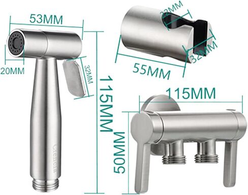 HandheldSprayer Wall Supercharge Cloth Diaper Sprayer Kit Stainless SteelSprayer for Toilet Spray Attachment with Hose for Feminine Wash,Brushed(Brushed) in Saudi Arabia