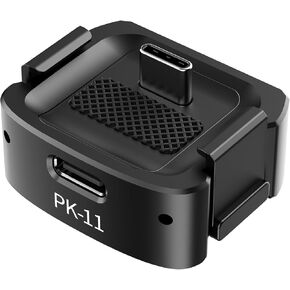 ULANZI PK-11 Pocket 3 Charging Adapter Base for DJI Osmo Pocket 3, Type-C Full-Function Port with 1/4 Screw Hole, Compatibility: Osmo Pocket 3, Black