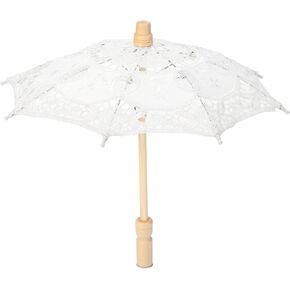 Handmade Lace Parasol Umbrella, Flower Embroidery Umbrella for Wedding Decoration Photography Props (L 7.5x7.5x15cm / 3x3x5.9in) (S 10x7x4cm / 3.9x2.8x1.6in) (L 7.5x7.5x15cm / 3x3x5.9in) (S 10x7x4cm