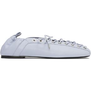 Leather Ballet Flats for Women Mary Jane Ballet Flats Lace Up Round Closed Toe Flat Shoes Fashion Dress Work Comfort Slip on Shoes