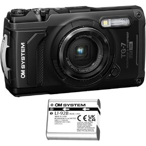Olympus Tough Tg-7 12mp Digital Camera مع عدسة F2.0 وحزمة معالج صور TRUEPIC VIII (RED) مع بطارية LI-92B القابلة لإعادة الشحن من أجل TG-5 الصعبة ، و TG-6 صعبة ، وكاميرات TG-7 الصعبة (2 عنصر)