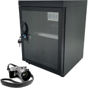 2 Layers Dry Cabinet 30L Digital Camera Dehumidify Storage Electronic Dry Cabinet Camera Storage with Dehumidification Power Adjustment Knob for Camera Lens and Electronic Equipment Storage