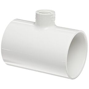 Spears 402 Series PVC Pipe Fitting, Tee, Schedule 40, White, 1" Socket x 1/2" NPT Female