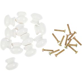 12pcs Single Knobs Durable Wooden Drawer Pull Handles for Cabinets Easy Installation for Kitchen Living Room Bedroom Furniture Includes Screws
