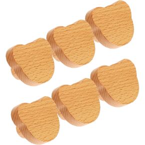 6pcs خزانة الدب الخشبي مقابض كاريكاتير لطيف السحب لخزانة الخزائن والخزائن للبنين والبنات غرف وديكور الحضانة