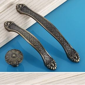 European Bronze Furniture Hardware Handles Kitchen Cabinets Pull Door Knobs Drawer Wardrobe Cupboard Dresser Handle - (Color: 96mm)