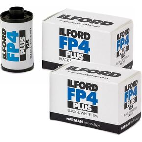 Ilford FP4 Plus Black and White Film (35mm Roll Film, 36 Exposures) (3-Pack) Bundle (3 Items)