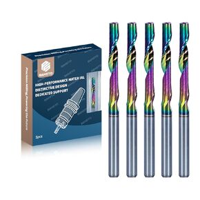 O Flute Upcut Spiral Router Bit 1/8 inch Shank, Carbide CNC End Mill for Plastic, Wood, Acrylic, Aluminum, PVC,Single Flute, 22mm Cut Length