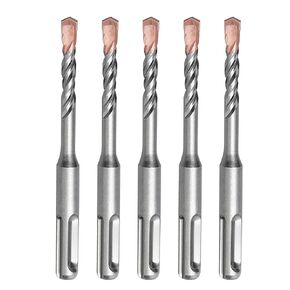 5 Pack 3/16" x 4.33" SDS Plus Masonry Drill Bit, 5x110mm Rotary Hammer Drill Bit,Concrete Drill Bit for Concrete, Brick, Block,Wall (5 Pack, 3/16" x 4.33" （5x110mm）)