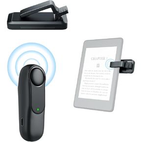 RF Remote Page Turner for Kindle Paperwhite, Oasis, Kobo eReaders & Tablets, Camera Shutter & Video Function, Compatible with iPhone, iPad, Android, Includes Wrist Strap & Storage Bag