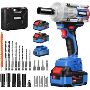 Cordless Impact Wrench, 1000N.m(740ft-lbs) High Torque Brushless Impact Gun with 2 x 4.0Ah Batteries, Electric Impact Driver for Car Tires Truck Mower