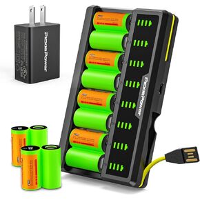 Pickle Power 123A Arlo Battery Charger Kit for Arlo Cameras VMK3200/VMC3030/VMS3330/3430/3530 (Not for Flashlight)
