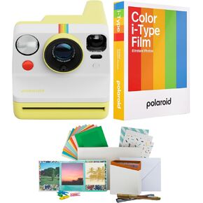 Polaroid Now Generation 3 Yellow Analog Instant Camera with Tripod Mount Bundle with Color Film and Accessories