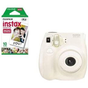 Fujifilm Instax Mini 7s White + 10 Exposures Instant Film Camera (New)
