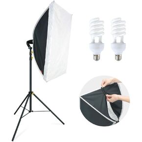 Linco Lincostore Studio Lighting Lighting Equipment Equipment Photo Softbox Kit 20x28 بوصة مع 2 لمبة صورة احترافية لتصوير الفيديو AM269