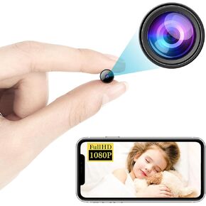 كاميرا WiFi IP الصغيرة اللاسلكية ، الكاميرا المحمولة المخفية ، HD1080p تسجيل الفيديو لتغذية الحية ، كاميرا مراقبة الطفل مع رؤية ليلية ، الكشف عن الحركة ، تخزين السحابة للأمان عن بُعد في الهواء الطلق/داخلي