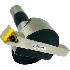 Bluefox 2.5 Fly Cutter R8 Shank for Bridgeport Milling Machine Includes 1/2"x 1/2"x 4" Indexable Tool Bit 7/16 UNF Drawbar High-Precision Machining Tool for Smooth Surface Finishing & Material Removal