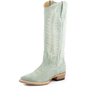 Stetson Western Boots Womens Emme 15 "7 B Blue 12-021-6115-1298 BU