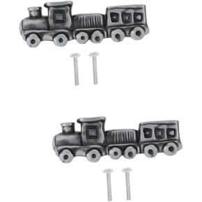 HOMSFOU 1set Creative Train Drawer Knob Stylish Handles for Boy Girl's Rooms Wardrobe and Cabinet Use Smooth Finish Design for Boys and Girls
