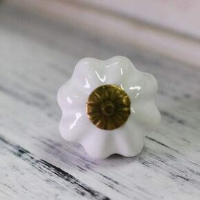 1pcs Cute Kid's Room White Black Ceramic Door Knob Cabinet Drawer Cupboard Kitchen Furniture Pull Handles - (Color: D flat base)