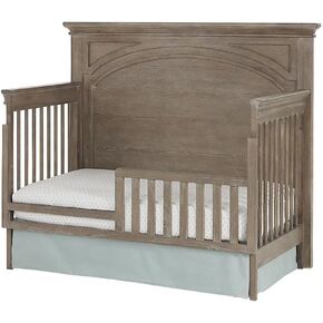 Pemberly Row Traditional Wood Toddler Guard in Sandwash Gray