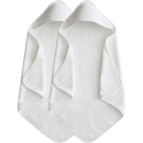 Baby Hooded Towels 31.5 * 31.5" Bath Towel for Newborn Toddler Infant Shower Ultra Absorbent Soft Bathrobe Blanket Boys and Girls 2PCS(Sakura Pink)