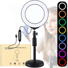 Dimmable Ring Lights LED Ring Fill Lights RGB Lights Live Kit with Stand,12cm line Control b (16cm Line Control a)