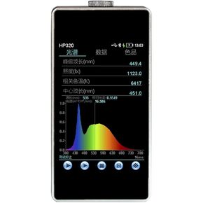 HP320/HP330 Portable Spectrometer Spectral Illuminance Meter, Color Temperature Meter Handheld Spectral Analyzer 380-780nm for UV Measuring(HP330)