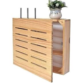 Router Storage Box Solid Wood Router Shelf Wall Mounted Router Box Socket Shield Baffle Wall Mount Storage Box Wireless Router Rack
