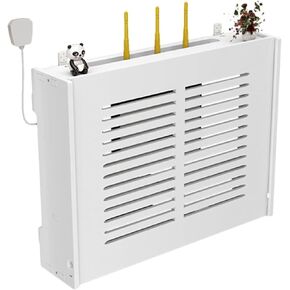Router Shelf Wall Mount WiFi Router Storage Box, Wall Mounted TV Set Top Box Router Storage Box WiFi Wireless Router Storage Box TV Lower Row Socket Occlusion Box No Punching