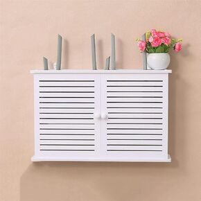Router Shelf Wall Mount WiFi Router Storage Box, Window-Shades Bracket Wall Mount, Floating Wall Shelf, WiFi Storage Box, Cable Organizer Box, Power Strip Protector Hider