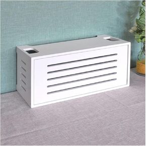 Router Shelf Wall Mount WiFi Router Storage Box, Wireless Router Storage Box Desktop Wooden Hider Rack Power Strip and Cable Management Storage Box for Bedroom Living Room