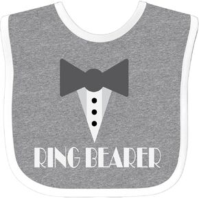 inktastic Ring Bearer Mock Tux Tuxedo Baby Bib