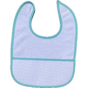 5pcs aqua color edged blank cotton 16count aida fabric pocketed, towel fabric bib to do cross stitch