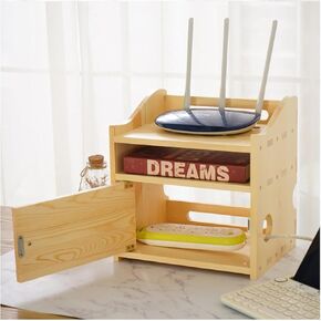 Router Shelf Wall Mount WiFi Router Storage Box, Wooden WiFi Router Storage Box Wall Mount WiFi Router Fenches Power Strip and Cable Management Hider Rack for Bedroom Living Room