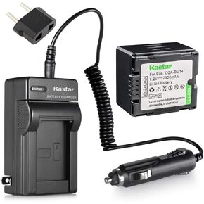 Kastar New Battery + Charger Replacement for Panasonic Camcorder VDR-D100 VDR-D105 VDR-D200 VDR-D210