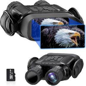 Nightiger Digital Infrared Day & Night Vision Binoculars & Goggles Built in with High Definition Camera, 1280×720P HD Video with 4" Display Up to 1300ft for Camping/Surveillance