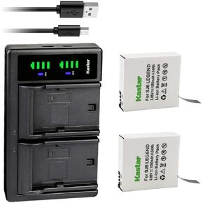 Kastar 2-Pack Battery and LTD2 USB Charger Compatible with SJCAM SJ6 Legend Battery, SJCAM SJ6 Legend 4K Action Camera, SJCAM SJ6 Legend Sport Camera