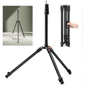 K&F Concept Extendable Photography Stand, Adjustable 6.56ft/78.7"/2M Aluminum Tripod with 1/4" Screw, Reversible Portable Studio Lighting Tripod for Strobe Light/Webcams/Cameras/Softbox with Bag