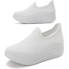 RUIDENG Loafers for Women Comfortable | Women's Walking Shoes Everyday Working | 2 Inch Rocker Bottom
