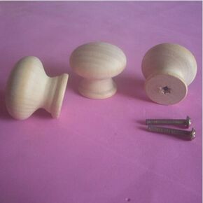 10pcs 39mm surlywood knobs wooden drawer cabinet knob pull children room safety handle wood grain mushroom pulls