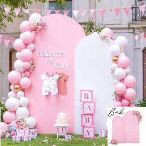Beige Arch Backdrop Cover Set of 2 Wedding Arch Covers Stretchy Backdrop Decorations Baby Shower Bridal Shower Photo Birthday Party Beige Arch Stand Cover 7.2 and 6ft Spandex