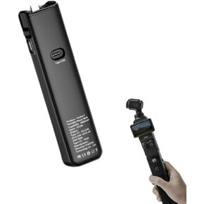 Battery Handle Grip for Osmo 3 Accessory, with Built in 6000mAh Battery, 1/4 inch Threaded Hole, 20W Fast Charging Type C Port