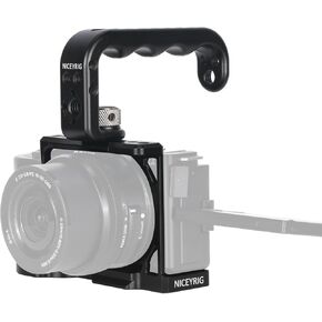 NICEYRIG ZVE10 Cage Kit with Top Handle Grip for Sony ZV-E10 Vlog Vlogging Camera, DSLR Videomaking Rig Stabilizer with Quick Release Plate for Arca-Style Cold Shoe