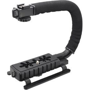 Ultra-Light U Shape Flash Bracket / Camera Support Mount Compatible with Nikon COOLPIX P1100 (Accommodates Flashes, Lights Or Microphones)