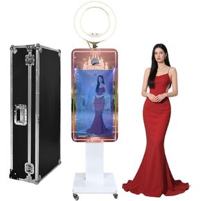 Magic Mirror Photo Booth with Fill Light and 32 inch Touch Screen Built-in Mini PC,RGB Light and Sharing for Event Party Wedding Rental (Photo Booth Machine)