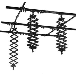118" x 118" Studio Pantograph Ceiling Rail System 43-200cm Pantograph Drop Pantograph Smallpox Rail Track Kit 3M Studio Lighting Support Rail System (4 Tracks + 3 Pantographes)