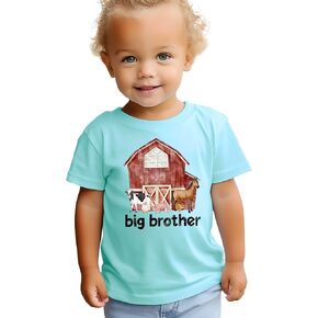 Big Brother Barn Farm Animals Shirt for Sibling Reveal Baby Announcement Outfits